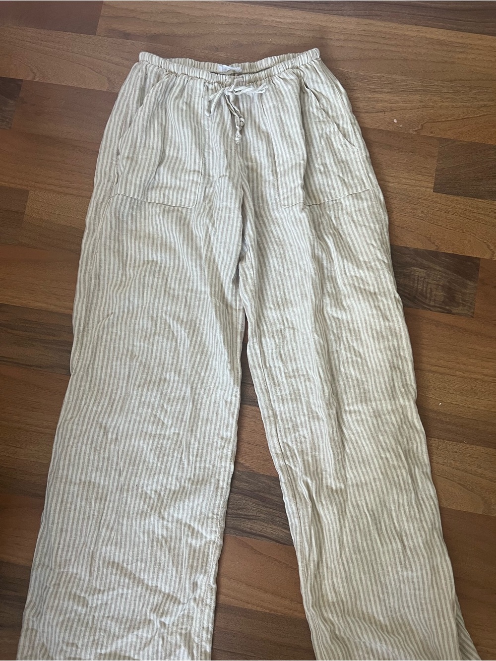 Garage linen striped pants